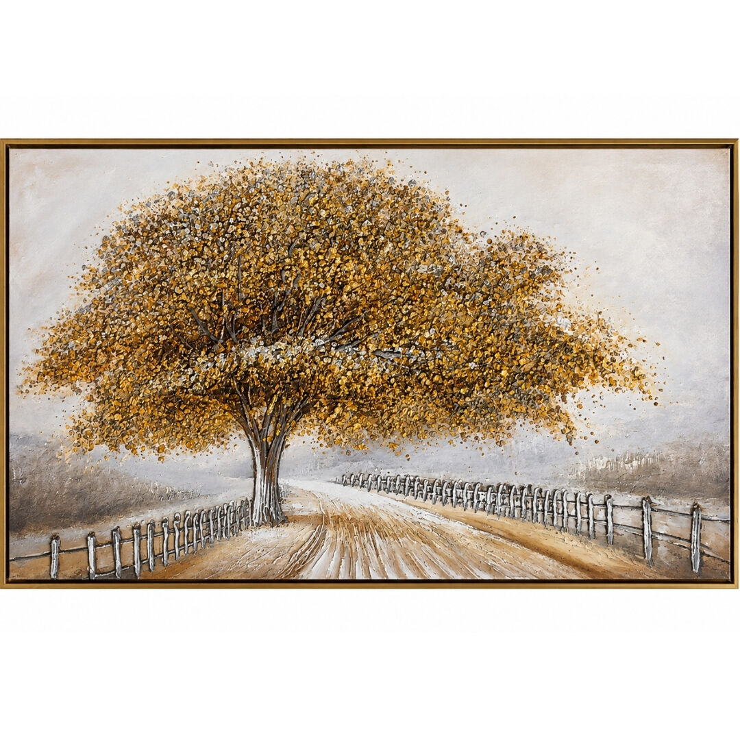Ağaç Rölyef Tuval Tablo 60x120cm