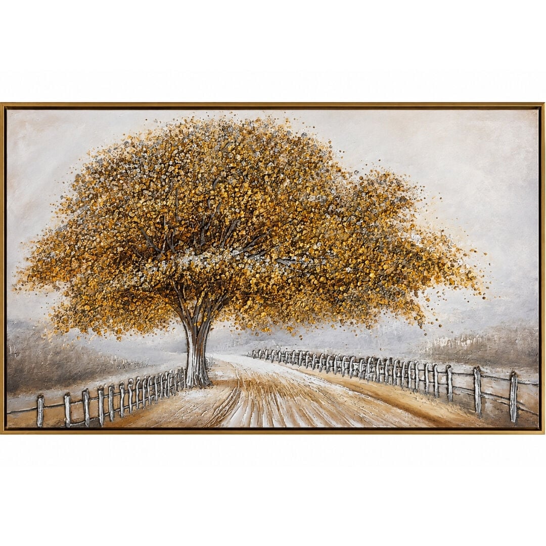 Ağaç Rölyef Tuval Tablo 60x120cm