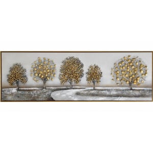 Ağaçlar Rölyef Tuval Tablo 60x180cm