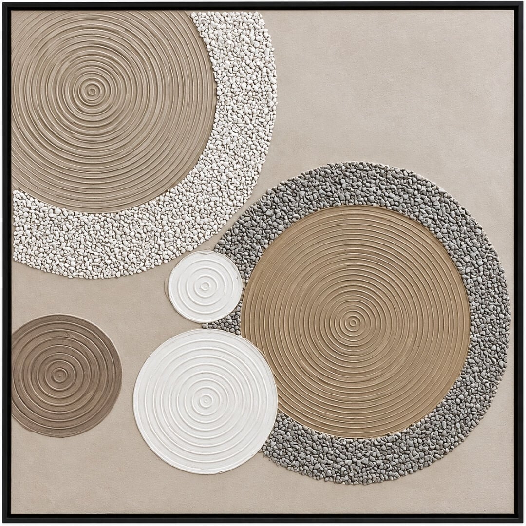 Taşlı Ring Rölyef Tuval Tablo 100x100cm