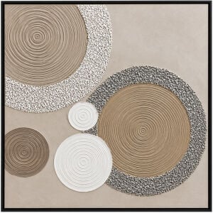 Taşlı Ring Rölyef Tuval Tablo 100x100cm