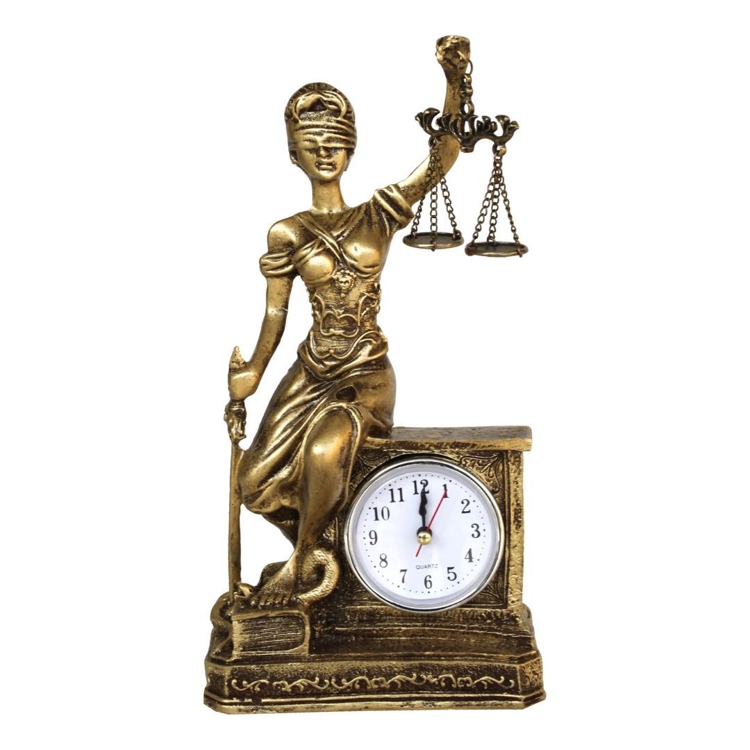 Saatli Adalet Biblo Altın 14x26cm