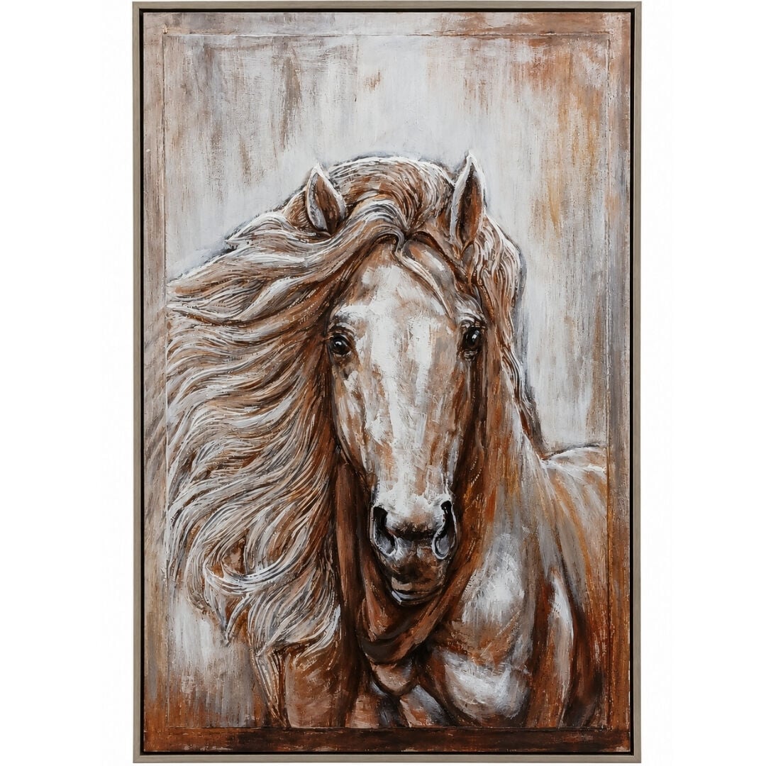 Horse Rölyef Tuval Tablo 80x120cm