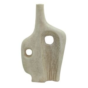 Uzun Gövdeli Vazo 34x59cm Krem