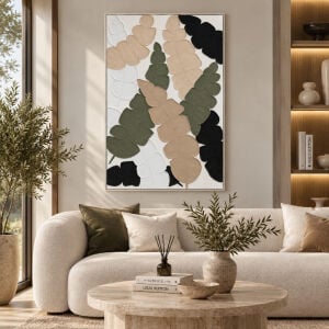 Yapraklar Rölyef Tuval Tablo 80x120cm