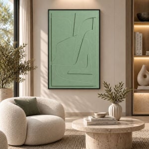 Soyut Bohem Tuval Tablo 80x120cm Yeşil