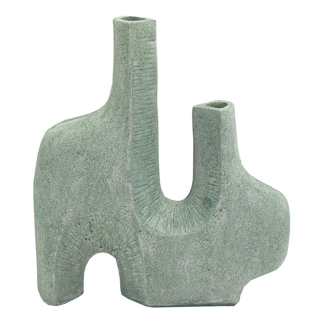 İki Ağızlı Vazo 44x50cm Yeşil