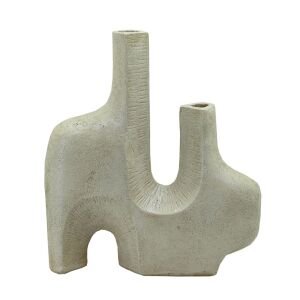 İki Ağızlı Vazo 44x50cm Krem