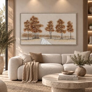 Ağaçlar Rölyef Tuval Tablo 80x120cm