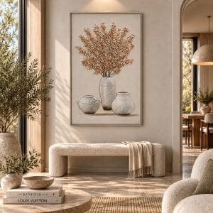 Vazolar Rölyef Tuval Tablo 80x120cm