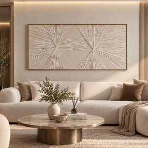 Kumaş Kuşaklı Tuval Tablo 80x160cm
