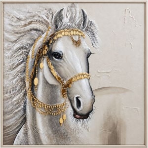 Horse Rölyef Tuval Tablo 100x100cm