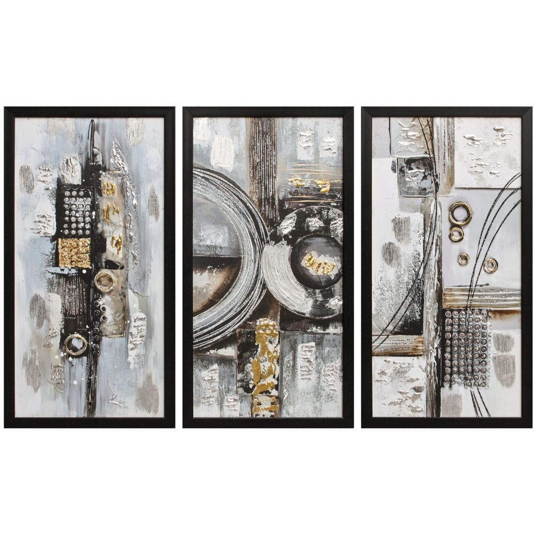 3 lü Set Soyut Tuval Tablo 105x135cm