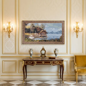 Goblen Tablo Göl Kıyısı Tablo 82x142cm