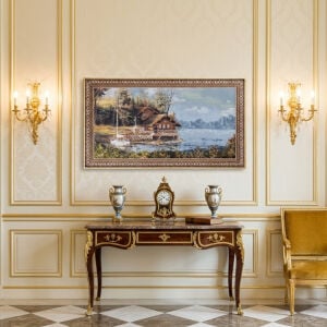 Goblen Tablo Göl Kıyısı Tablo 82x142cm