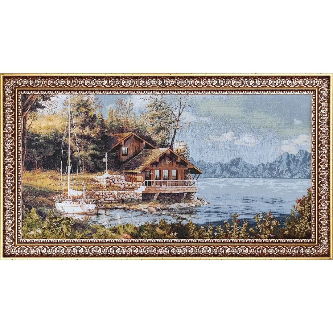 Goblen Tablo Göl Kıyısı Tablo 82x142cm