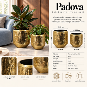 2li Set Padova Metal  Vazo 33x33cm