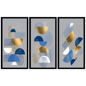 UV 3lü Set Soyut Tablo 95x150cm