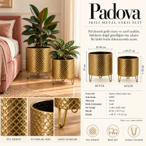 2li Set Padova Metal Saksı 30x37cm