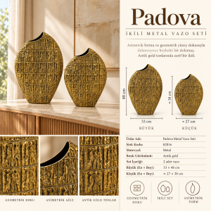 2li Set Padova Metal Vazo 33x48cm