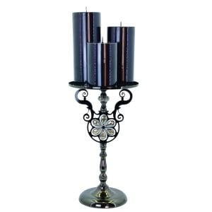 Metal Stantlı 3lü Set Mum 25x70cm