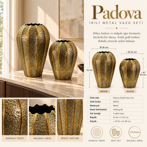 2li Set Padova Metal Vazo 36x52cm