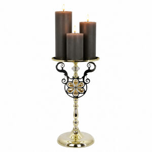 Metal Stantlı 3lü Set Mum 25x70cm