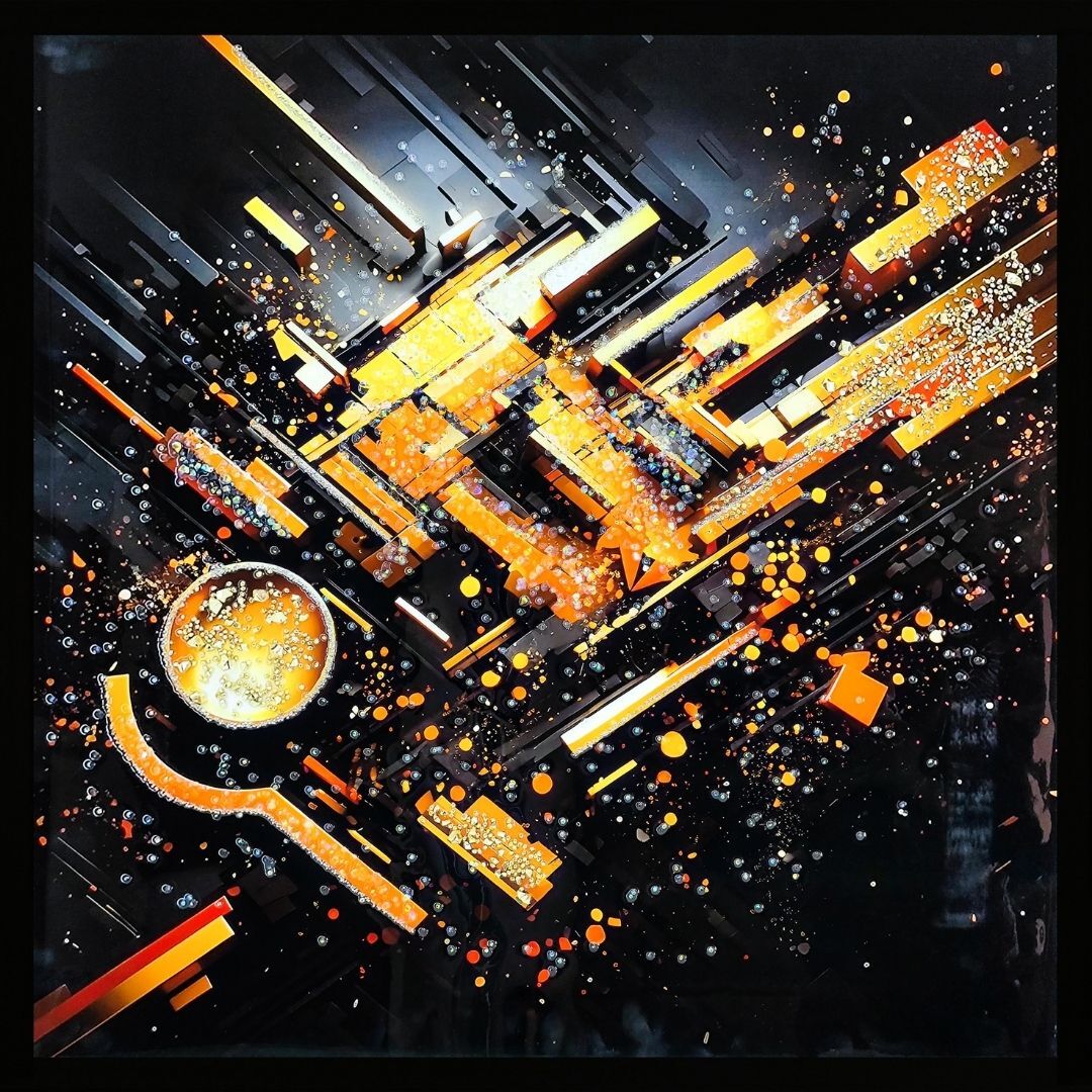 Epoksi Soyut Tablo 85x85cm