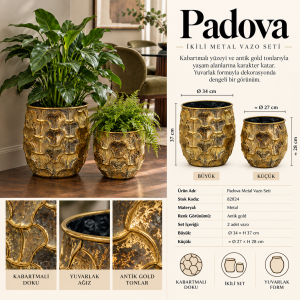 2li Set Padova Metal Vazo 34x37cm