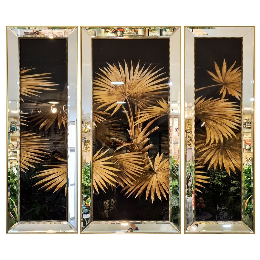 UV 3lü Set Palmiye Tablo 134x152cm