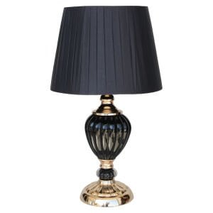 Abajur Cam Göbek Siyah 30x52cm