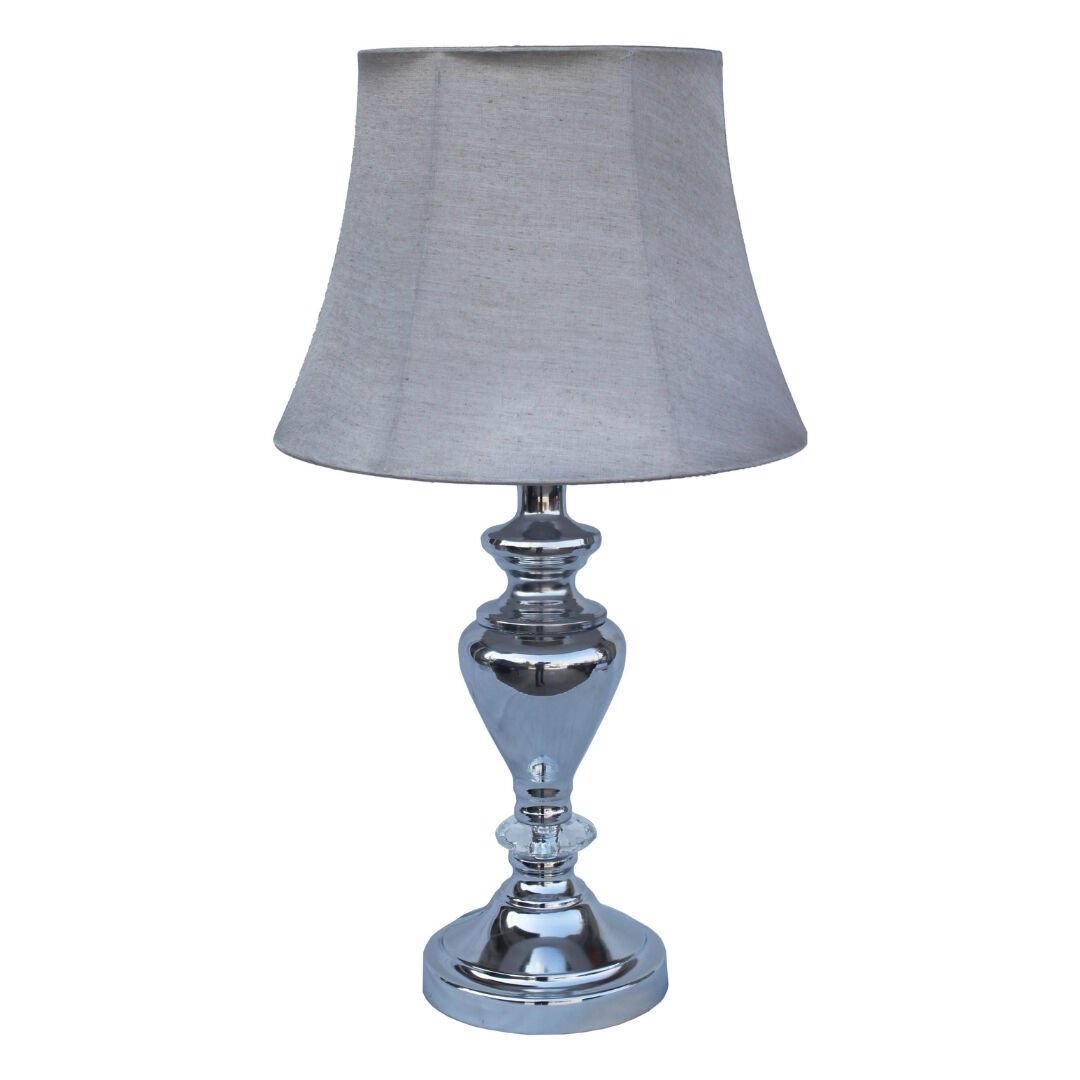 Abajur Metal Gümüş 30x55cm