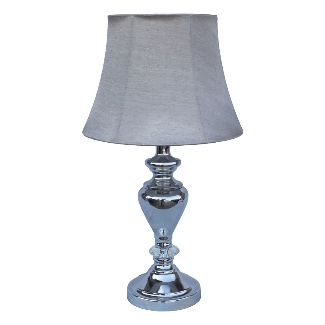 Abajur Metal Gümüş 30x55cm