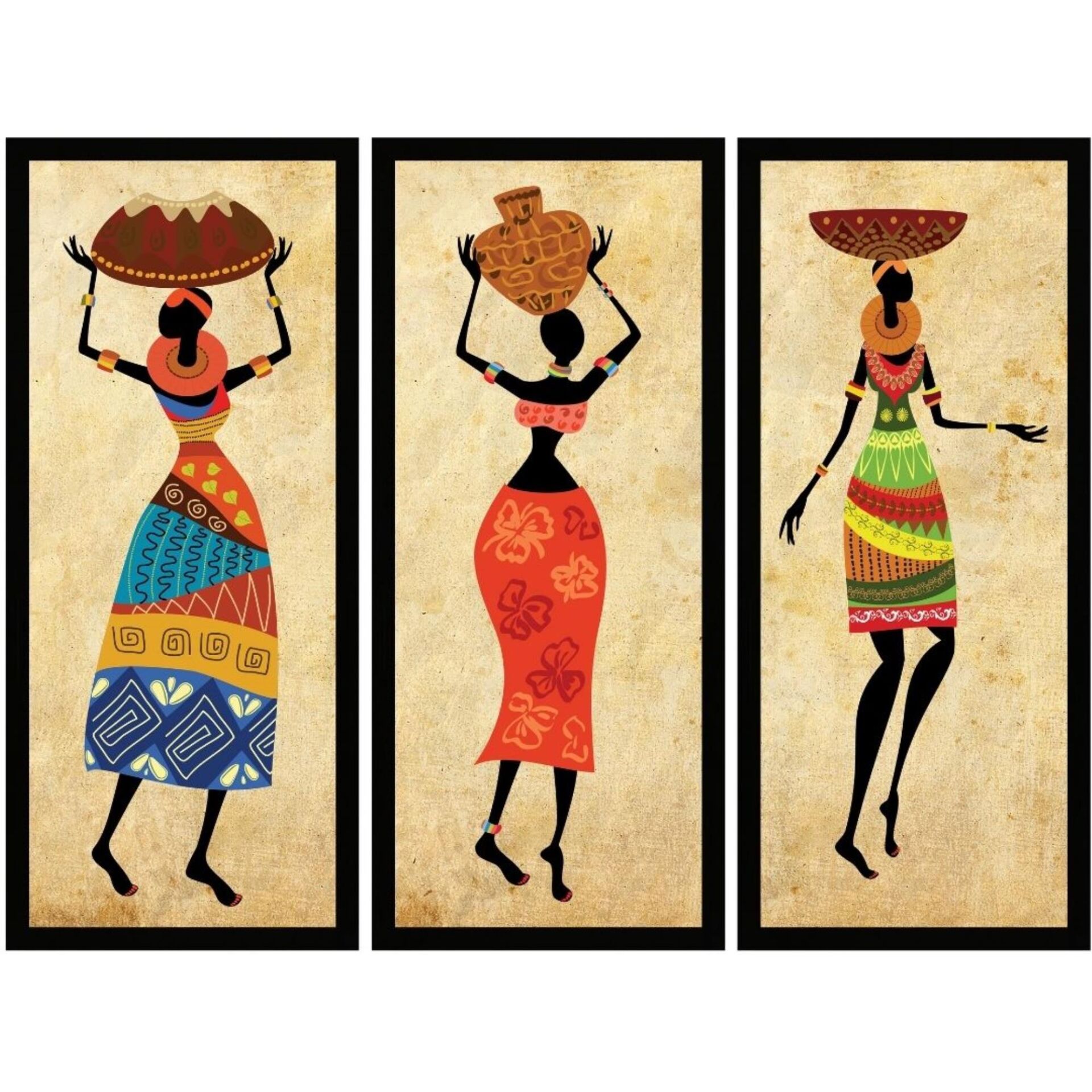 UV 3lü Set Afrika Tablo 105x135cm