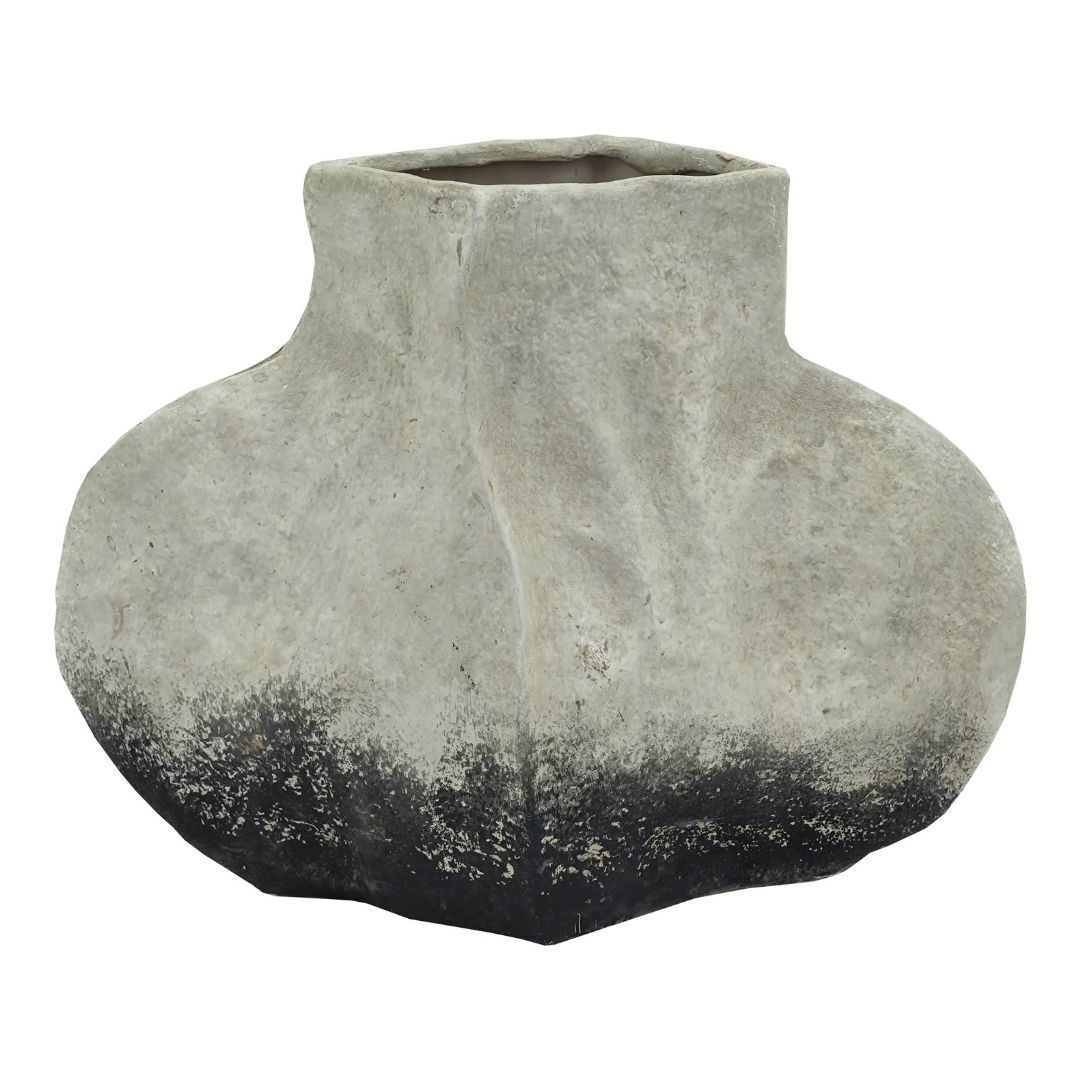 Granit Vazo Kısa 28x35cm Krem