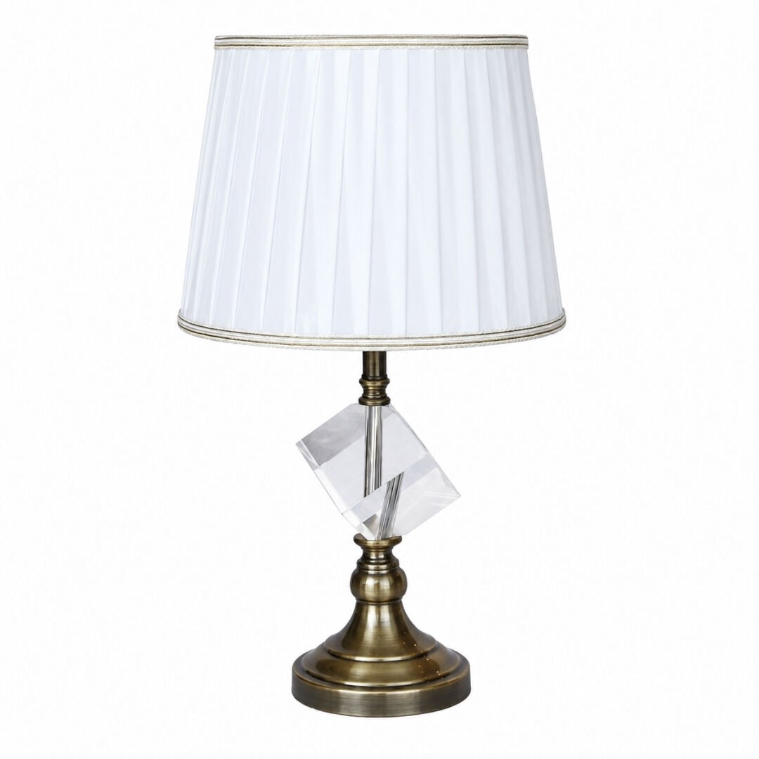 Kristal Küp Abajur Bronz 30x52cm