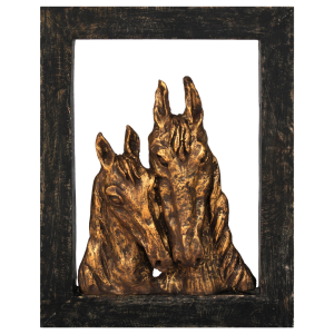 Ahşap Çerçeveli At Çift 28x36cm