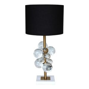 Kristal Camlı Abajur Altın 30x63cm