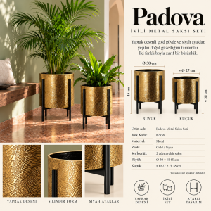 2li Set Padova Metal Saksı 30x45cm