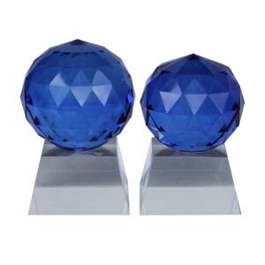 2li Set Kristal Piramit Mavi 7x11cm