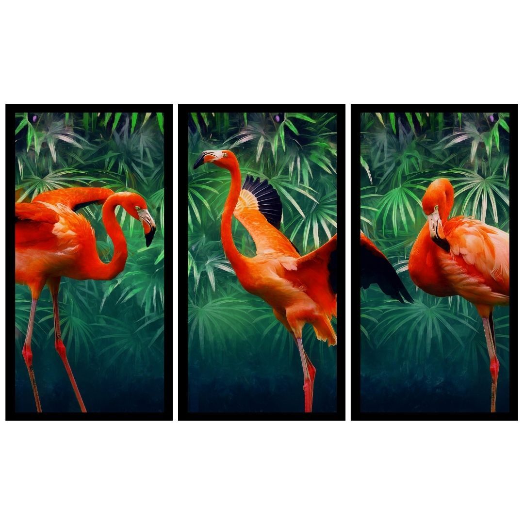 UV 3 lü Set Flamingo Tablo 95x150cm