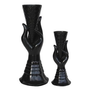 2li Set Külah Vazo Siyah 16x40cm