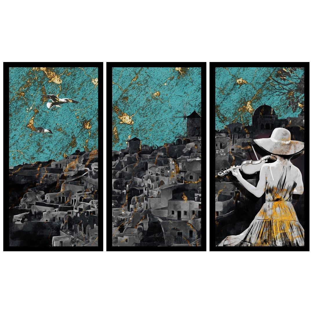 UV 3 lü Set Ayışığı Tablo 95x150cm