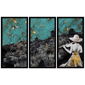 UV 3lü Set Ayışığı Tablo 95x150cm