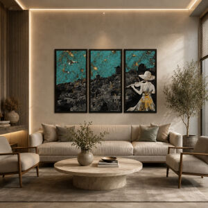 UV 3lü Set Ayışığı Tablo 95x150cm