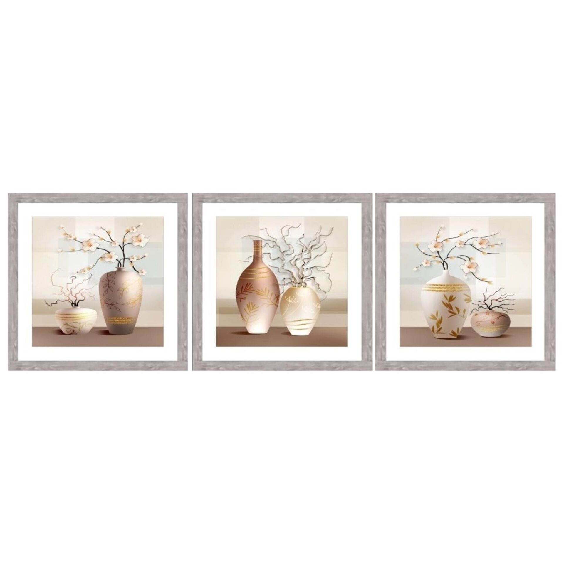 UV 3 lü Set Vazo Tablo 60x180cm