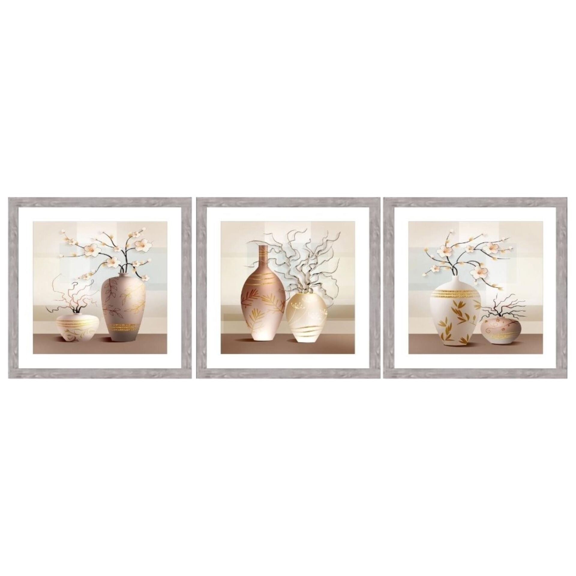 UV 3lü Set Vazo Tablo 60x180cm
