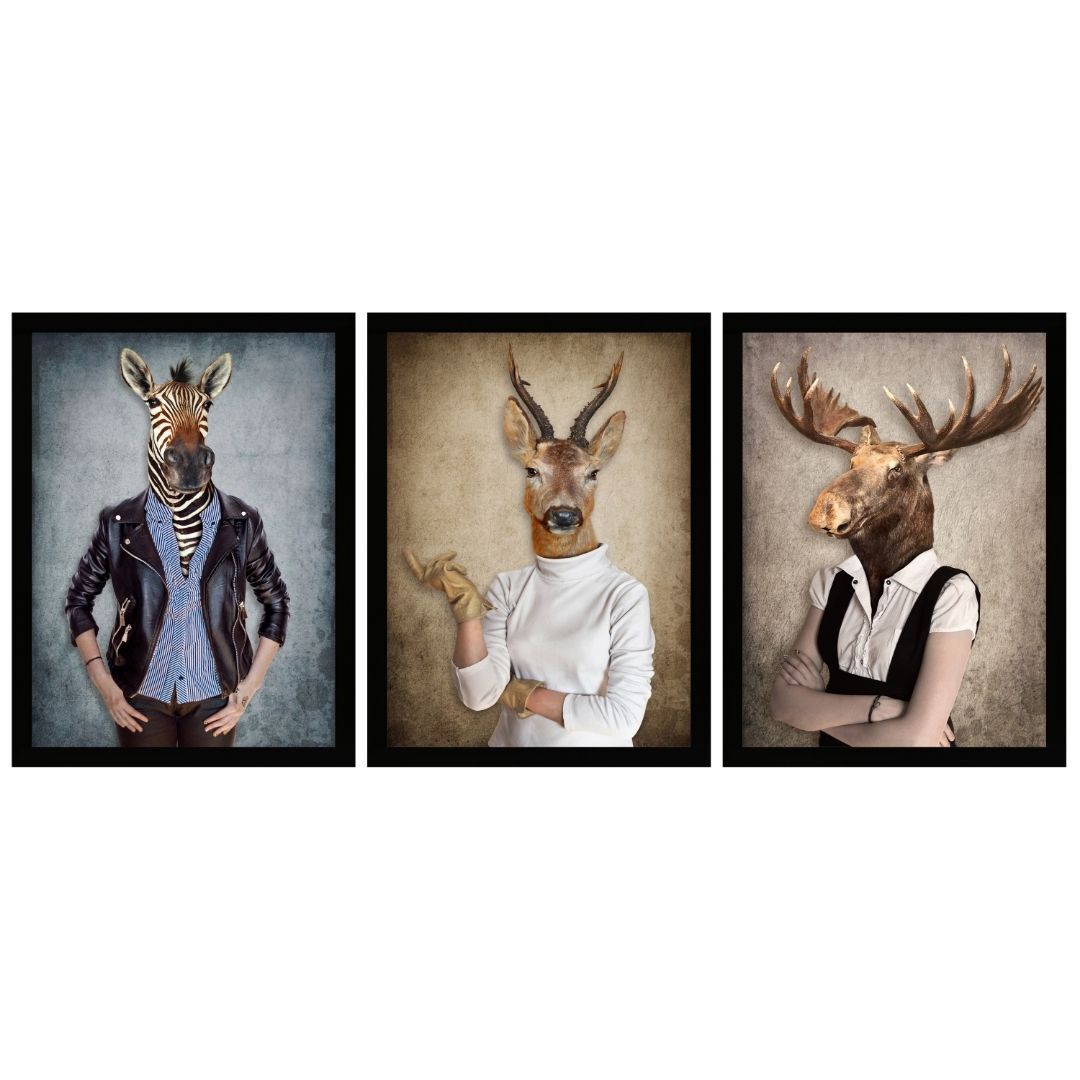 UV 3 lü Set Animal Tablo 80x180cm