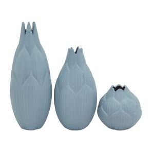 3lü Set Seramik Vazo M.Gri 13x32cm