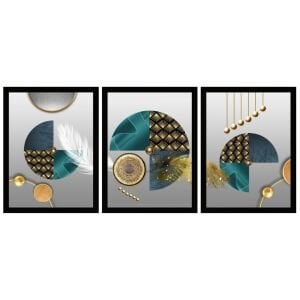 UV 3 lü Set Soyut Tablo 80x180cm